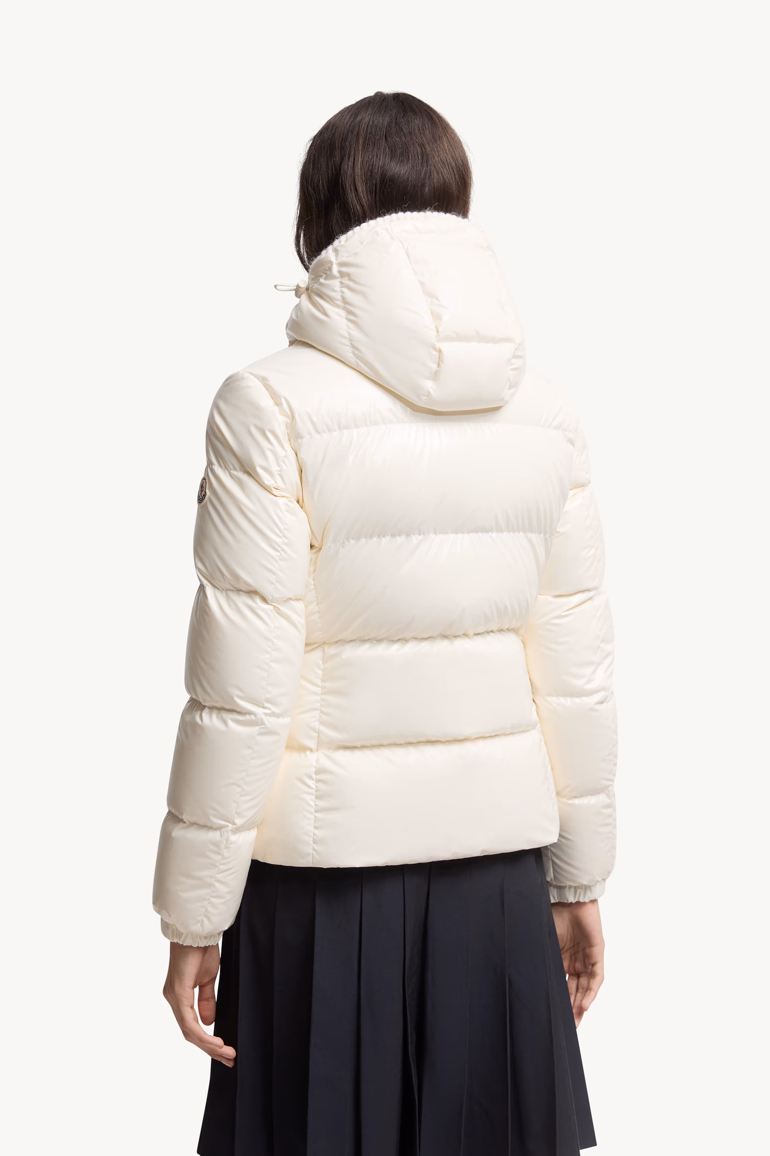 Glareins Braided Trim Hooded Short Down Jacket Women White Moncler 5